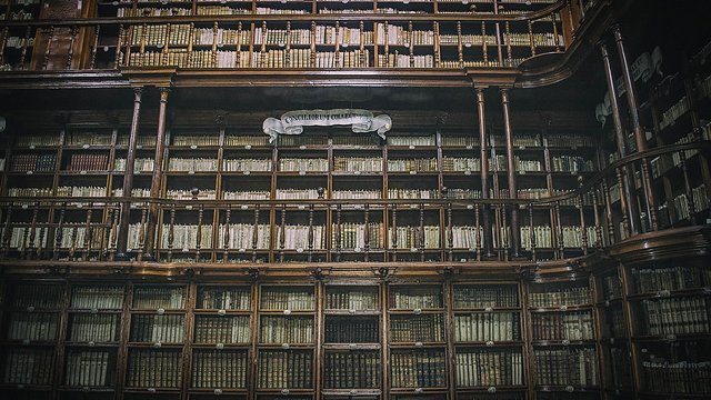 Library architecture interior shelves