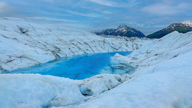 Glacier meltwater pool alaska