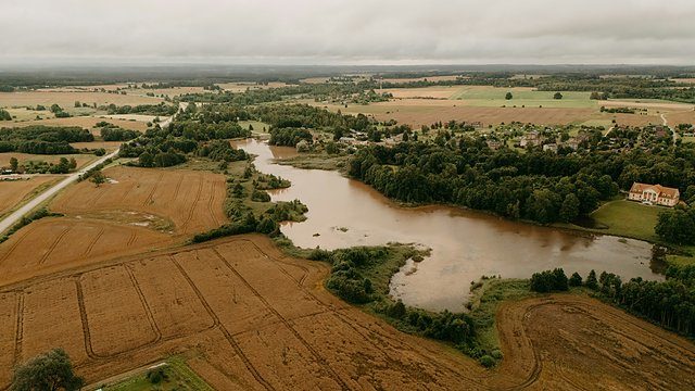 Latvia river not clearly flooded