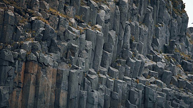Columnar basalt cliff