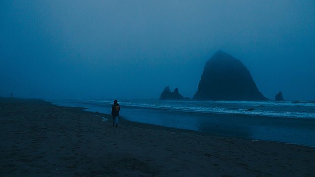 Haystack rock dusk figure