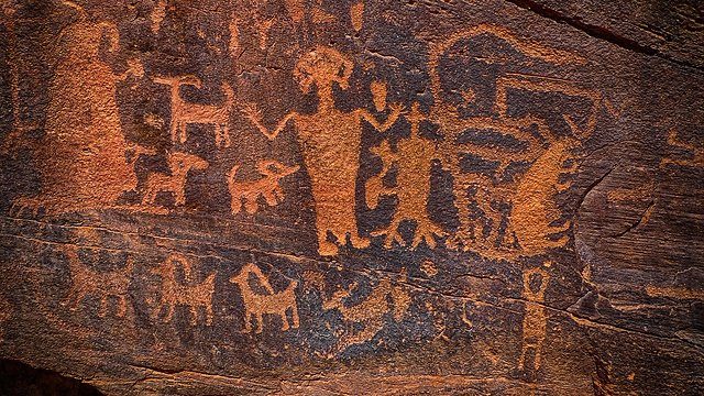 Petroglyphs anthropomorphic figures