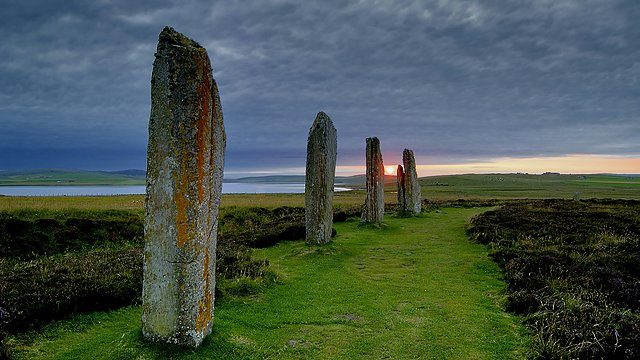 Standing stones ring of brodgar dusk