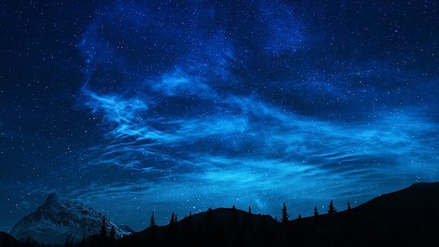 Vivid cyan nightsky